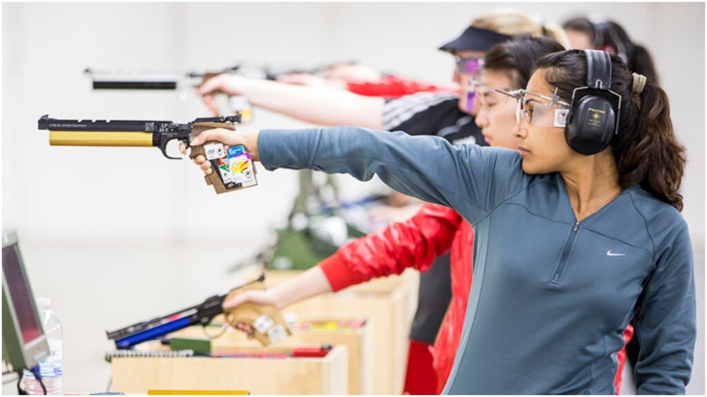 Target shooting lanes with safety net and barricades