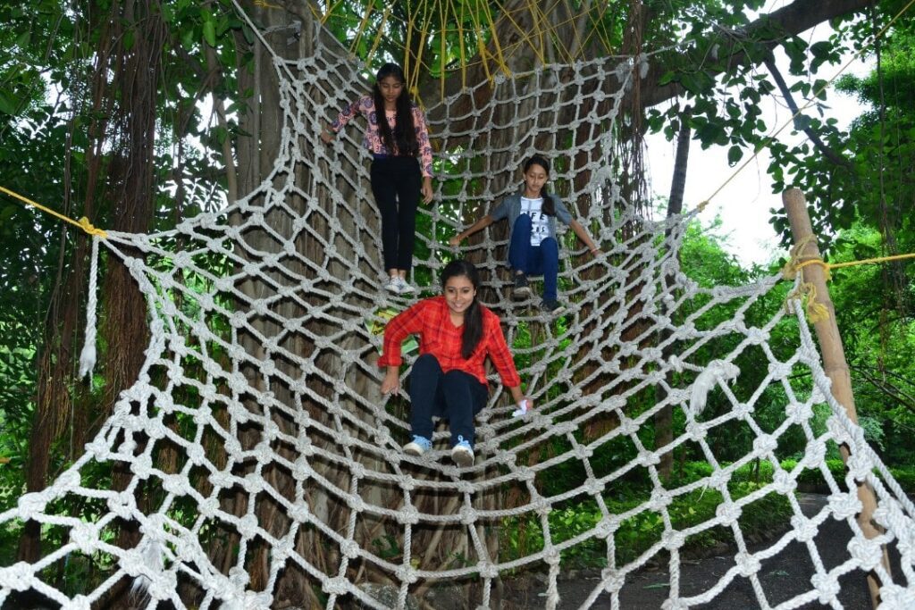 Net climbing adventure rope net activity in India