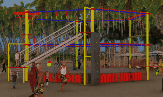Multi activity tower rappelling and free fall platform