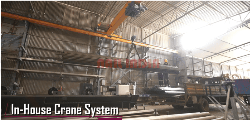 In-house crane system for heavy material handling