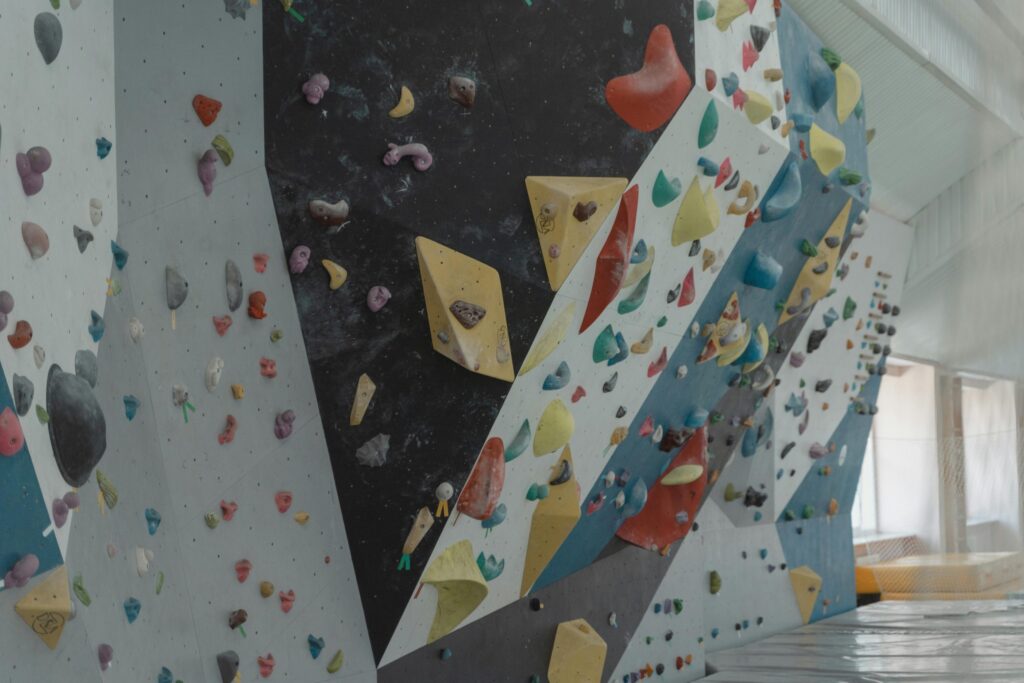 Outdoor gym climbing wall structure