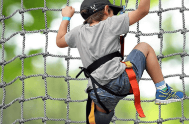 Net climbing PP rope reinforced knot design