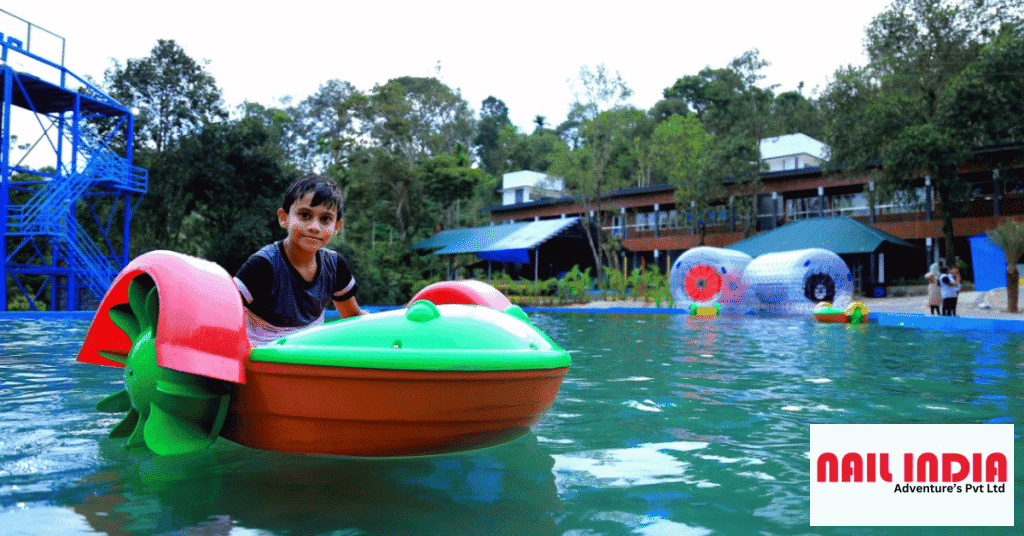 Kids boat ride in Dharamshala adventure park for children fun activity
