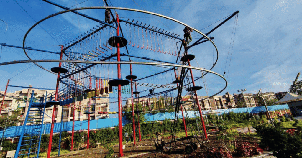 Adventure park setup in Trivandrum with outdoor activities