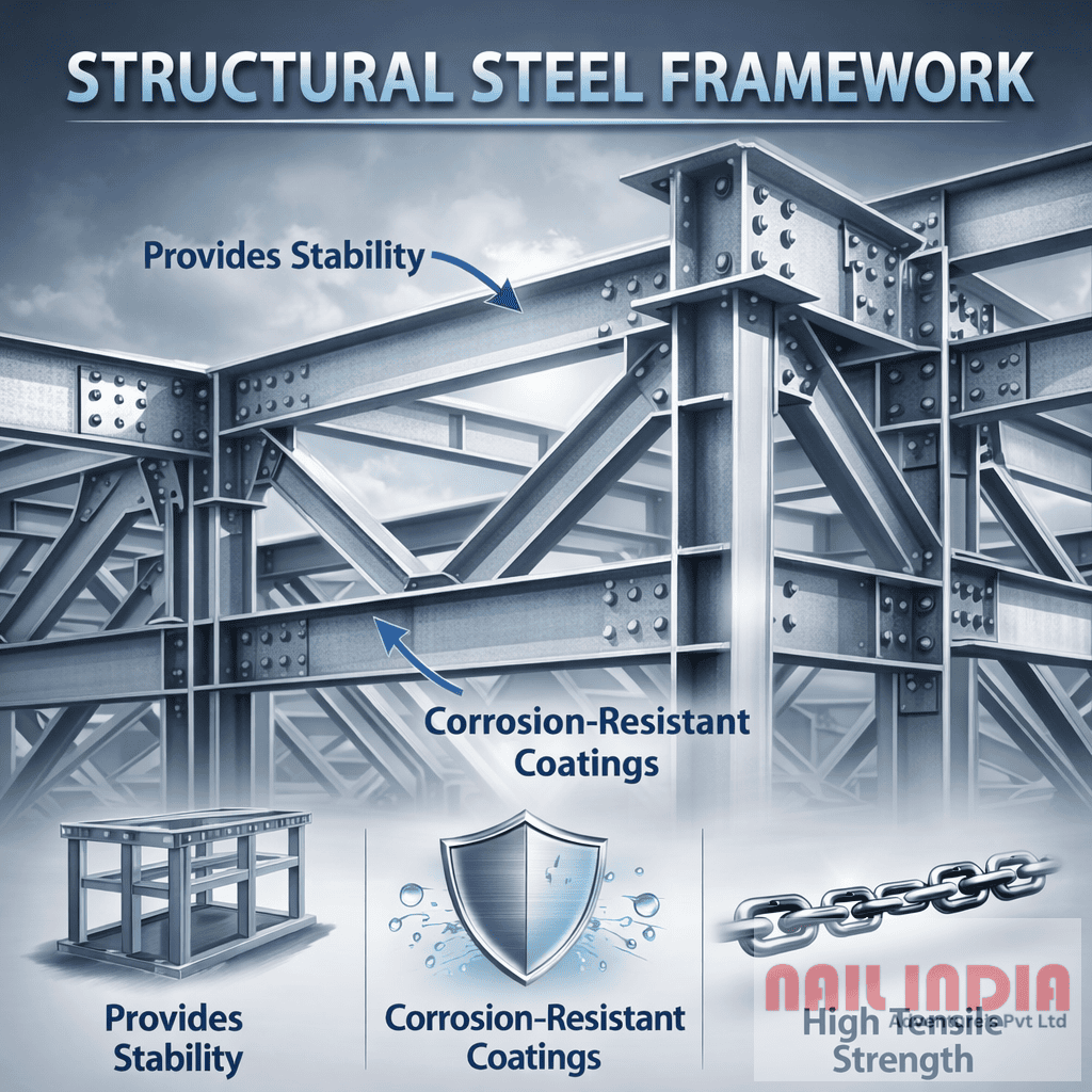 Steel framework supporting glass bridge safety structure and load-bearing system