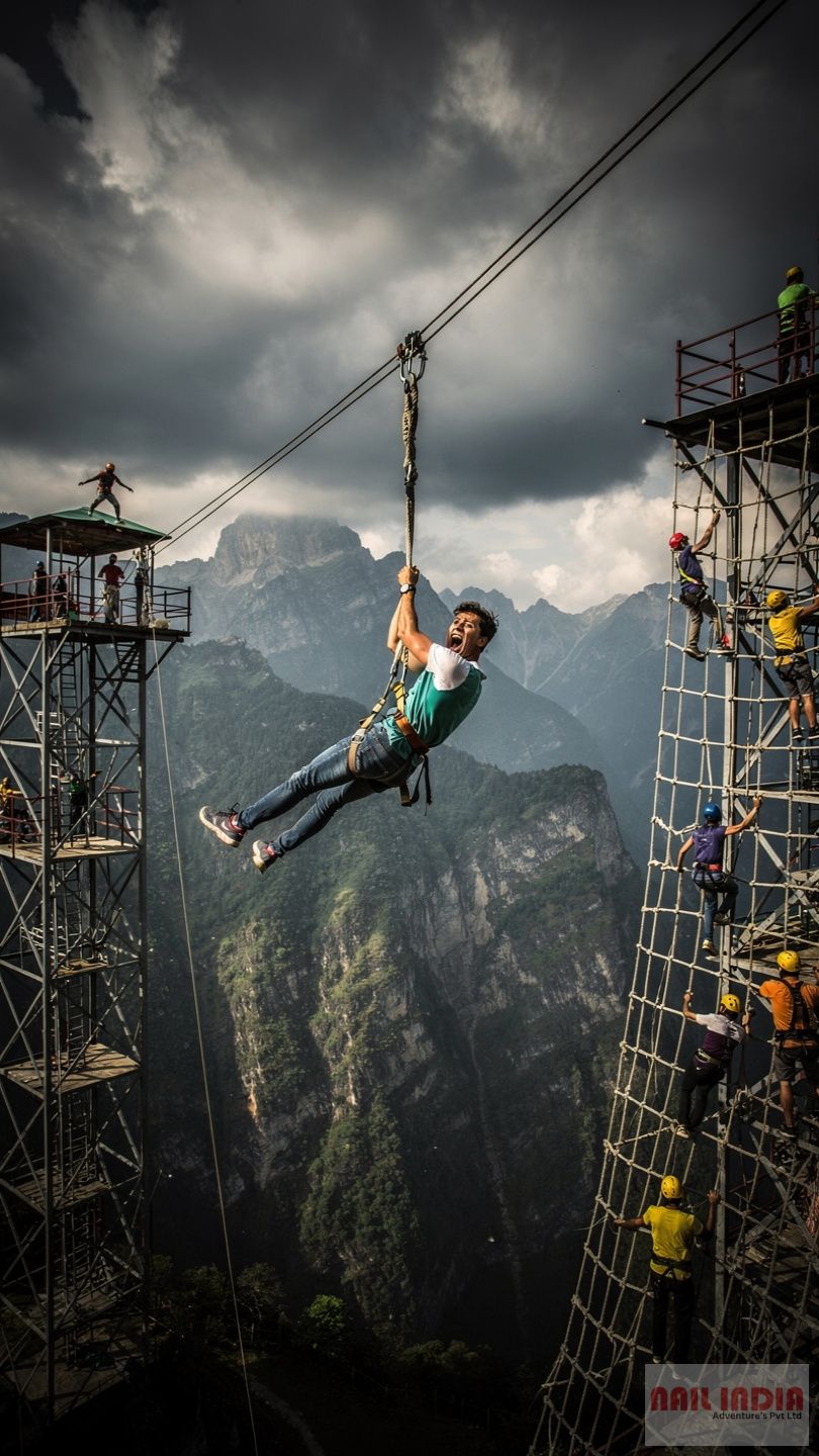 Giant swing and extreme adventure activities in hill station