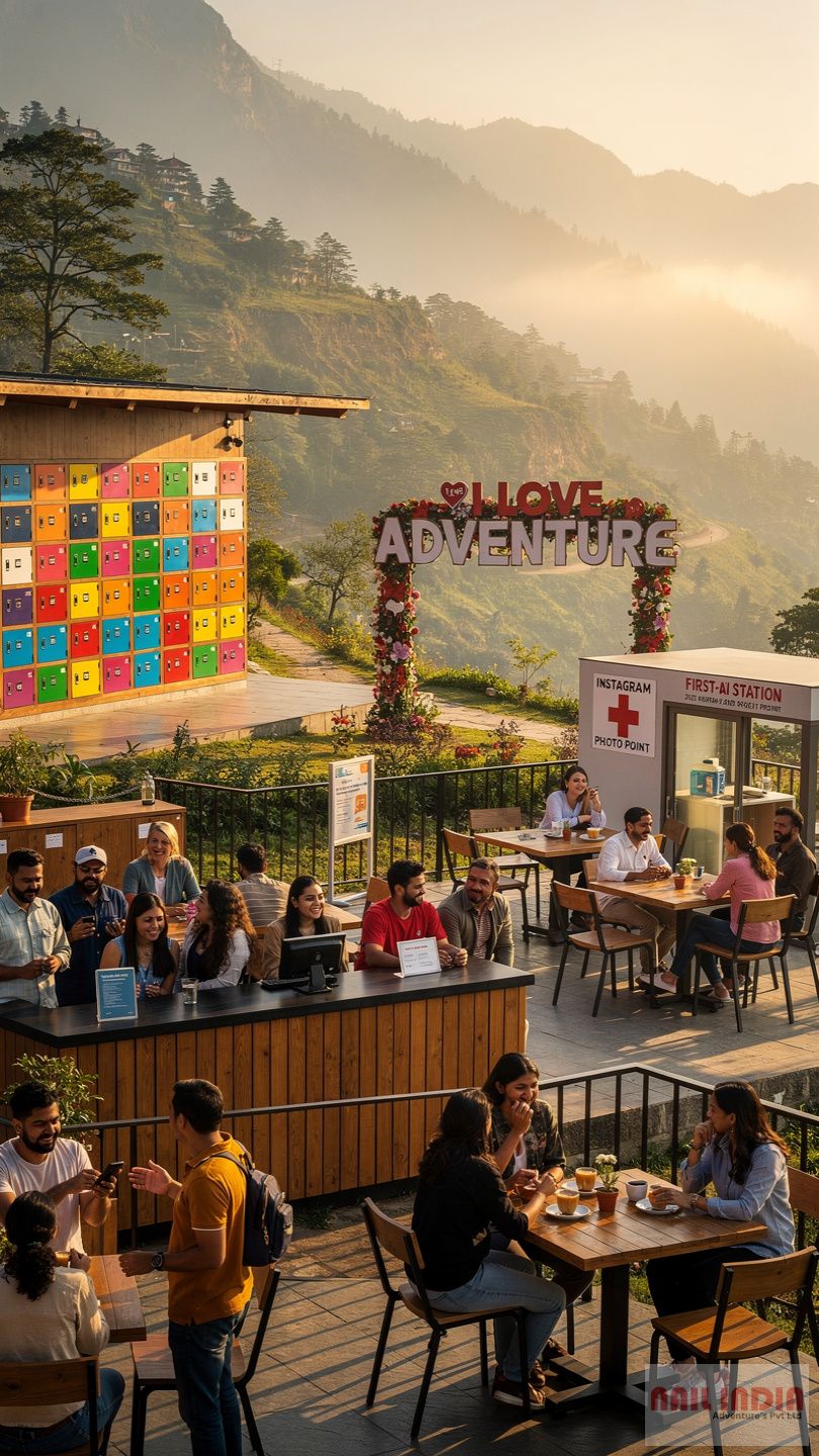 Adventure park ticket counter cafe and facilities area