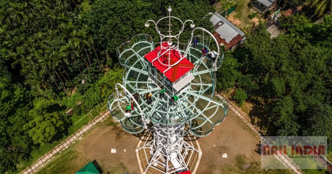 Adventure park set up in Kovalam, Kerala, with beachside activities