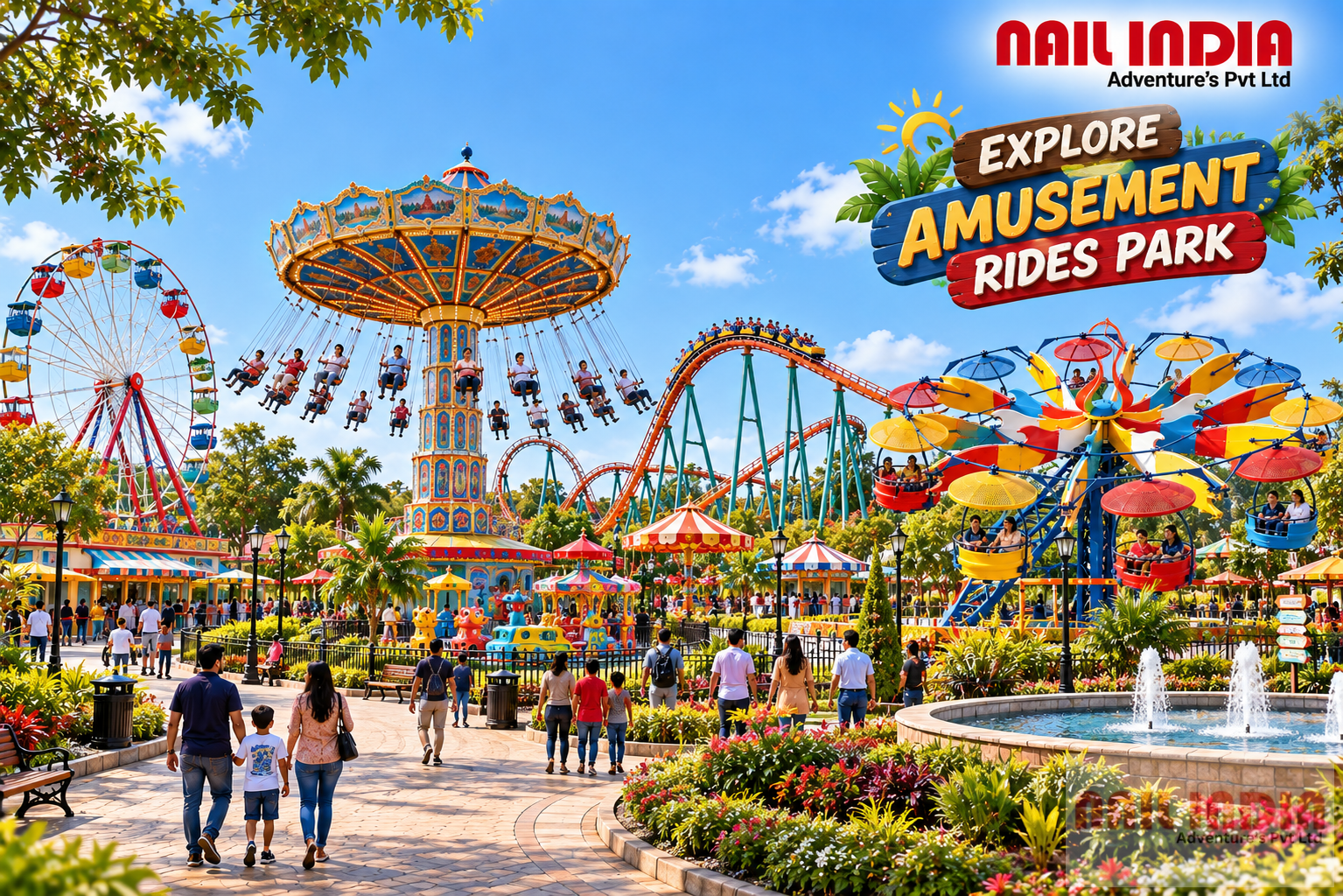 Twister Paratrooper Manufacturer in India colorful amusement park attraction