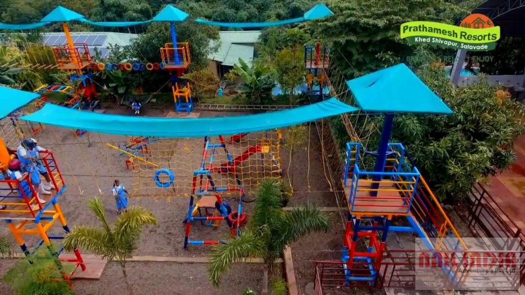Adventure park activities at a resort in India