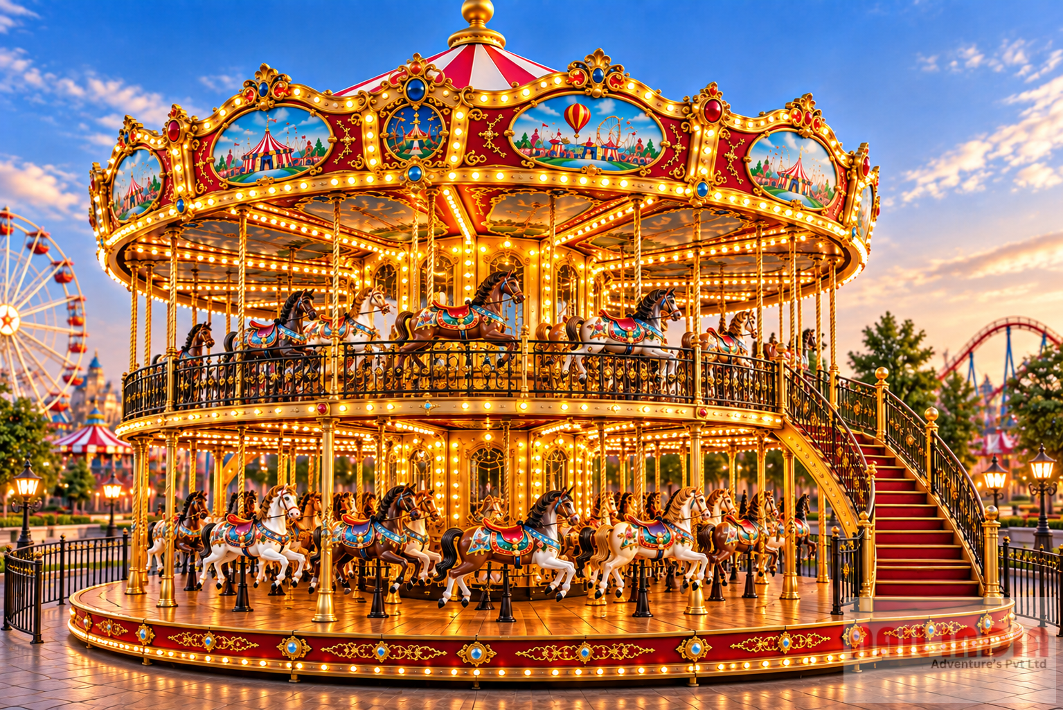 Double Carousel Ride project for an amusement park