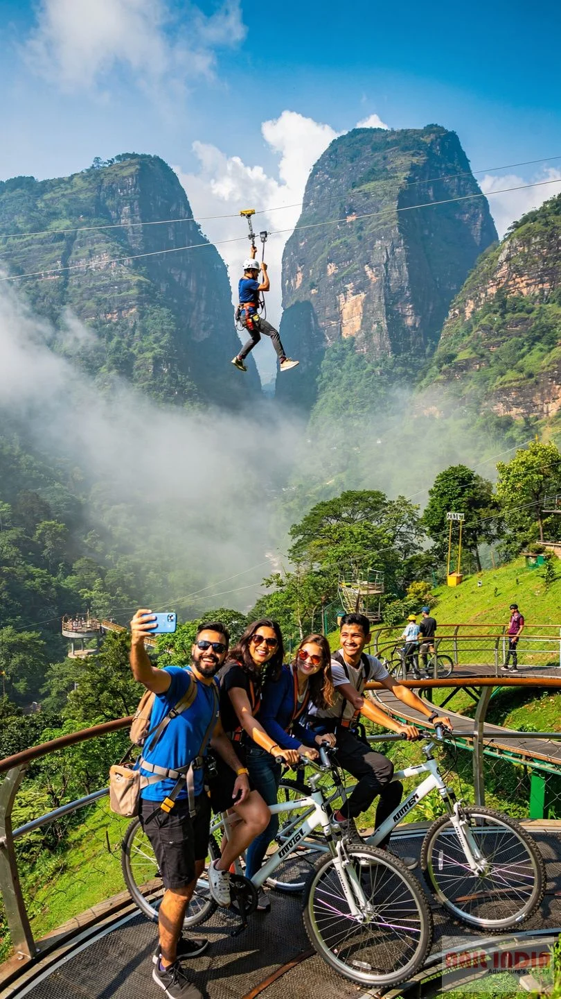 Adventure park in hill stations with scenic mountain view